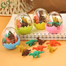 Science Discovery 2Pcs Students Stationary Gift Novelty Mini Dinosaur Egg Pencil Rubber Eraser Dinosaur mold toys for kids GYH Y2303