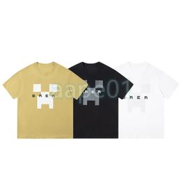 Mens camiseta limitada letra de mosaico impressão de manga curta verão respirável camiseta casual top preto branco amarelo