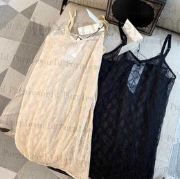 Women's Sleepwear Designer Classic Jacquard 2 Colours Sexy Lace Nightgowns Summer Soft Touch Embroidery Sleepskirts Sleep Wear 4BFJ