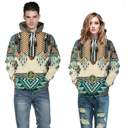 Men's Hoodies Style Cosplay Men Feather 3D Print Hooded Sweatshirt Plus Size Totem Printed Tracksuit Women Pullovers