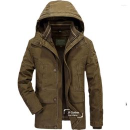 Men's Jackets Winter Men's Two-piece Cotton Jacket With Padded Fleece Middle-aged Hooded And Removable Lining M-3XL Men Coat