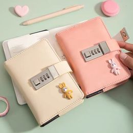 Notepads Password Notebook Kawaii 180 Sheet Personal Diary with Lock Code Thick Solid color Notepad Office Meeting Portable Codebook Gift 230309