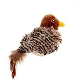 Cat Toys Toy Sparrow Shaped Funny Bird Simulation Sound Pet Interactive Sounding Plush Doll Supplies #WO