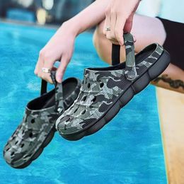 Quality Mens Sandals Summer Camo Garden Shoes Couple Rubber Clogs Slippers Beach Water Walking Sandals Male Big Szie