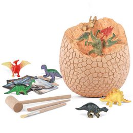 Science Discovery Creative Kids Educational Toys Dinosaur Egg Archaeological Excavation Set With Cognitive Card Dig Kit Dinosaur Toy Birthday Gift Y2303