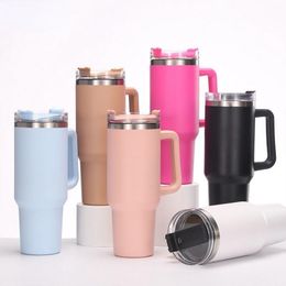 Water Bottles 1200ml Coffee Termos Cupacuum Flasks Portable Water Bottle 40oz Mug With Handle Insulated Cafe Tumbler Straw Stainless Steel 230309