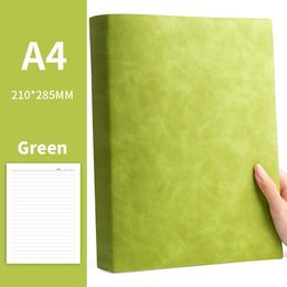 Notepads A4 soft leather notebook super thick simple student use work meeting notebook ins style large notepad 180 degrees can be flatten 230309