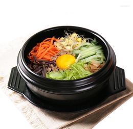 Bowls 16set/lot 14/16/18 Cm Classic Korean Cuisine Sets Dolsot Stone Bowl Pot For Ceramic Soup Ramen With Tray SN3835