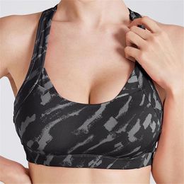 Yoga Outfit Women Cross Back Push Up Padded Sports Bras Wirefree Shockproof Gym Fitness Athletic Running Crop Top Deportivo Mujer