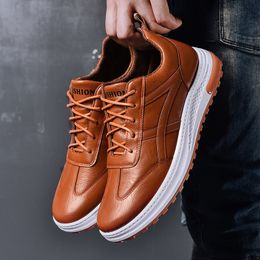 Dress Shoes Solid Colour Leather Mens Autumn and Winter Fashion Plus Velvet Thick Sports Casual Formal Wear 230308