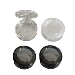 26mm Glossy Black Skylight Eye Shadow Box Plastic All Clear Lipstick Case Empty Frost Round Makeup Blush Powder Palette Cosmetic Packaging Container