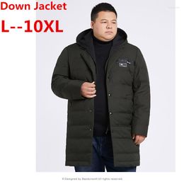 Men's Down Brand 10XL 8XL 6X Russia Winter Men Casual 90%White Duck Jacket And Coats Warm Jackets Overcoat