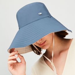 Wide Brim Hats Bucket OhSunny Women Large Sun Anti UV UPF50 Adjustable Cap Double sided Wearable Waterproof Visor 230309