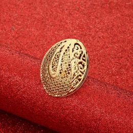 Wedding Rings Ethiopian Big Gold Colour Women Trendy African Arab Ring Middle East Jewellery Charm Party Gift