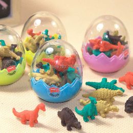 Science Discovery Free ship 12pk cheap children kids Dinosaur Erasers egg party Favours toys gifts loot bag pinata fillers school prizes give away Y2303