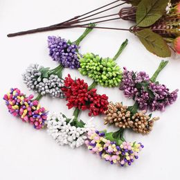 Decorative Flowers & Wreaths 1 Bouquet 12pcs Stamen Sugar Handmade Artificial Wedding Decoration DIY Wreath Gift Box Scrapbooking Fake Flowe