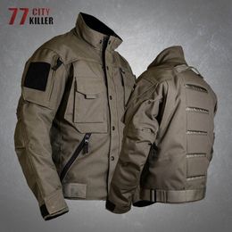 Men's Jackets Tactical Military Jacket Mens Casual Multi Pocket Scratchresistant Cargo Jackets Male Outdoor Hunting Combat Army Coats 230309