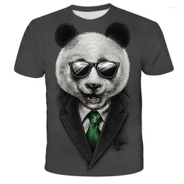 Men's T Shirts 2023 Fashion Cute 3D Print Chinese Panda Shirt Man Boy Summer Child Girl Tee Tops