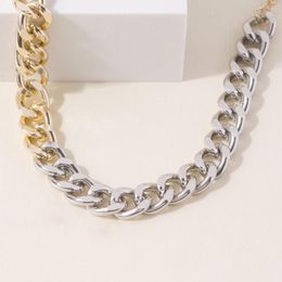 Chains Vintage Metal Splicing Link Chunky Chain Necklace On The Neck Simple Fashion Short Choker Collar Punk Jewellery Gift