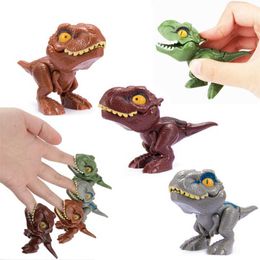 Science Discovery 4PCS Funny Finger Dinosaur Egg Toy Creative Tricky Tyrannosaurus Model Dinosaur Toy for Kids Children Baby Y2303