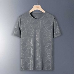 Men's T-Shirts Summer T-shirt Men Breathable Cool Tshirt Summer Short Sleeve Shirt O-neck Tops Tees Fashion Casual Geometric Line Print G230309