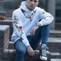 Herren Hoodies Marke Fashong Man Pullover Hoodie Sweatshirt Stickerei Blumen Tops Baumwolle Bestellungen Y383