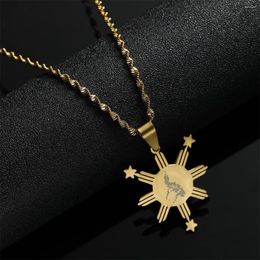 Pendant Necklaces Gold Plated Stainless Steel Philippines Map For Women Girls Country Pilipinas Symbol Chain Jewellery