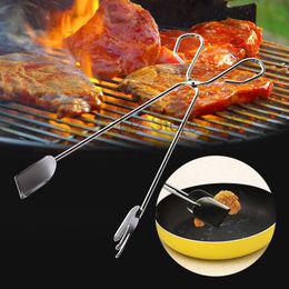 Stainless Steel Kitchen BBQ Tongs Tools Outdoor Camping Barbecue Clamp Tong Food Clips Carbon Clip Cooking Steak Pizza Bread Pincers TH0838