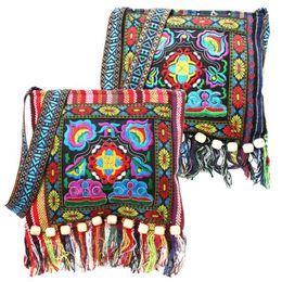 Storage Bags Retro Embroidery Boho Tote Messenger Ethnic Tassel Shoulder Bag Hippie CrossbodyStorage