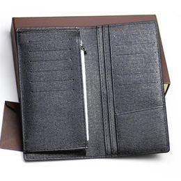 Designer-wallet leather long wallet men pruse male clutch zipper around wallets men women money bag pocket Short Wallet white Box277g