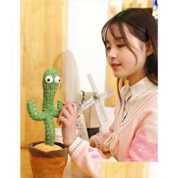 Stuffed Plush Animals Explosive Internet Celebrities Will Dance And Twist Cactus Creative Toys Music Songs Birthday Gifts Ornament Dhp1M