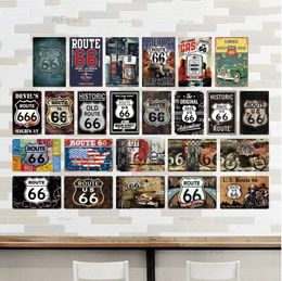 Route 66 Vintage Metal Sign Tin Sign RT66 Vintage Metal Plaque Retro Garage Wall Decor For Bar Pub Club Man Cave Gas Station Personalised Art Decor Size 30X20CM w01