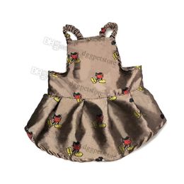 Designer Dog Dress Brand Dog Apparel Summer Cat Princess Suspender Costume with Classics Letters Puppy Cute mouse Clothes Puppy Jacquard Skirt for Small Dogs S A553