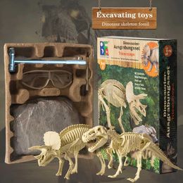 Science Discovery Dinosaur Fossil Excavation Kits Education Archaeology Exquisite Jurassic Toy Set Game Action Children Figure Skeleton Model Gift Y2303