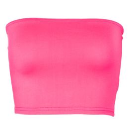 Bustiers & Corsets Women Sexy Strapless Cropped Tube Top Neon Solid Colour Bralette Bandeau ClubwearBustiers