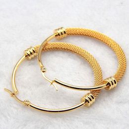 Hoop Earrings & Huggie Wholesale Price Women Brand T Show Big O Earring Trendy 2 Colours Stainless Steel Jewellery Net Round For LoversHoop Mil