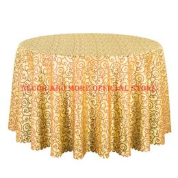 Table Cloth 10PCS Top Quality Jacquard Gold Linen Square Decor Dining For El Party Wedding Round Covers Wholesale