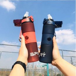 Water Bottles Sports Water Cup Portable Outdoor Hand Cup Male And Female Students Sports Fitness Kettle Large-capacity Anti-fall Cup 230309