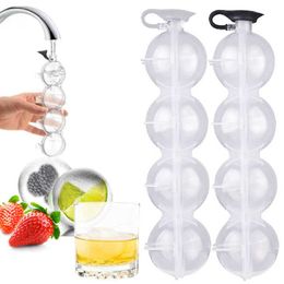 Ice Cream Tools 4 Hole Ice Cube Makers Round Ice Hockey Mold Whisky Cocktail Vodka Ball Ice Mould Bar Party Kitchen Ice Box Ice Cream Maker Tool Z0308