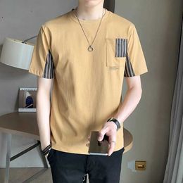 Men's T-Shirts Fashion O-Neck Printed Pockets Asymmetrical T-Shirt Men's Clothing 2023 Spring New Oversized Casual Pullovers Korean Tee Shirt G230309