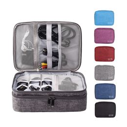 Stuff Sacks Portable Cable Storage Bag Waterproof Digital Organizer USB Data Line Power Bank Travel Cosmetic Case 230309