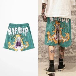 Men's Shorts Hip Hop Anime Graffiti Print Beach Harajuku Streetwear Funny Half Rock Dance Sports Joggers Men Pants 230309