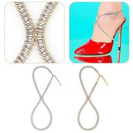 Anklets Luxury Zircon High Heels Anklet Women Ankle Shiny Rhinestone Jewelry Summer Accessories Foot Chain Sandal Outdoor Sexy Fash E8F1