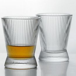 Wine Glasses Style 100-175ml Boutique Vintage Whiskey Glass Piano Vertical Stripes Design Classical S Vodka Tasting Cup