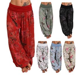 Women's Pants Capris Women Ladies Fashion Casual Indian Style Pants Floral Baggy Loose Comfy Long High Waist Harem Pants Trousers 230309