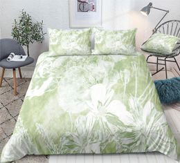 Bedding Sets Green Orange Tie Dye Set Fresh Style Bed Linen Duvet Cover Bedspread Home Textile Microfiber Beds