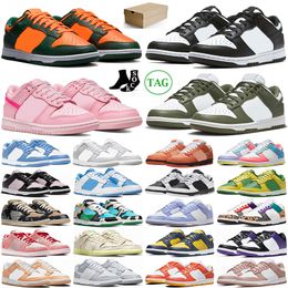 With Box Panda Triple Pink Low Running Shoes Men Women Sneakers Medium Olive Miami Hurricanes Orange Lobster University Blue UNC Grey Fog Mens Trainers Sports T7