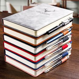 Notepads 360 Pages Super Thick PU Leather A5 Notebook for Business Office Retro Vintage Paper Notepad Diary Journal School Stationery 230309