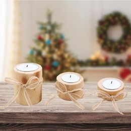 Wooden Candle Holders Mini Plant Flowerpot Table Candle Decoration Holder Succulent Flower Pot Valentines Day Wedding Ornament