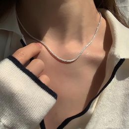 Choker Aprilwell Trendy Sparkling Necklace For Women Silver Colour Luxury Simple Kpop Clavicle Chains Jewellery Gifts Accessories